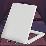 YISUPP WC Sitz mit Absenkautomatik Toilettendeckel Quick-Release Familien Klobrille Quick Release Easy-Clean-Funktion Toilettensitz für Jede Toilette Geeignet,white-41~48 * 36