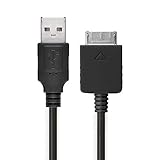 subtel® USB Kabel 1m kompatibel mit Sony Walkman NWZ-ZX2, NWZ-A15, A10, NWZ-A816, A818, NWZ-E858, NWZ-ZX1, ZX100 Ladekabel Walkman Connector auf USB A 2.0 Datenkabel 1A schwarz PVC