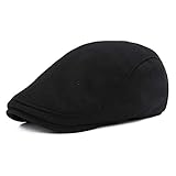 Gisdanchz Baumwolle Schiebermütze Schirmmütze Schiebermützen Flatcap Herren Flat Cap Gatsby Newsboy Hat Schw