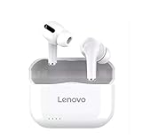 Lenovo LP1S TWS Bluetooth-Kopfhörer, kabellos, Stereo-Ohrhörer, HiFi-Musik mit Mikrofon, LP1S für Android iOS Smartphone, Ladehülle – Weiß