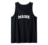 Vintage University-look Maine Distressed College Design Tank Top