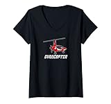 Damen Tragschrauber Gyrokopter Gyrocopter fliegen für Piloten T-Shirt mit V