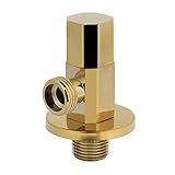 RUIRUIY Eckventil, Langlebiges Starkes Anti-Rost-Wasserregelventil Wasserhahn Eckventil Messing Gold Wandanschluss Umsteller für Mischbatterie für Küche B