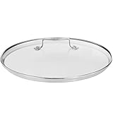Tefal A43999 Jamie Oliver Edelstahl Glasdeckel (geeignet für alle pfannen mit 28 cm ø, auch Passend E43506 und E85606, Pfannendeckel mit Dampföffnung, Hitzebeständig bis 260 °C),