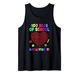 100. Schultag Herz 100 Days Of School And Loving It Schüler Tank Top