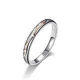 Banemi Men Engagement Ring, Edelstahl Herren Ring Geweih Partnerringe Ehemanngeschenk Größe 65 (20.7)