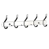 WHYBF Kleiderbügel Wandmontiert,Kleiderhaken Edelstahl mit 5 Haken,Wand Moderne Hakenleiste Kleiderhaken Kleiderablage, Kleiderablage Wandgarderob