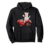 Kuh mit rotem Traktor T Shirt I Trecker Bauernhof Jungen Pullover H