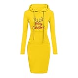 Weihnachtskleid Weihnachtspullover Damen Ugly Weihnachtspulli Weihnachts Hoodie Weihnachtszwerg Lustige Pullover Weihnachts Zwergen Print Langarm Strickpullover Elegantes Kurzes Christmas D