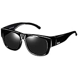 DUCO Unisex polarisierte Sonnenbrillen Überziehbrille Fit-Over Brille Korrekturbrille RX Brille 8956 (Schwarz 8958)