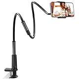 Licheers Schwanenhals Handy Halterung, 360° Drehen Bett Handy Halter 110cm Universal Ständer für iPhone Samsung Huawei Smartphone und mehr (Schwarz)