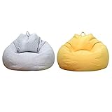 YUEKUN Gefüllt Aufbewahrung Sitzsack Stuhlbezug Für Kinder Erwachsene Bezug für Kuschelecke Riesen Bean Bag ohne Füllung für Deko Waschbar Möbel Sitzsack Ohne Füllung (Gray)