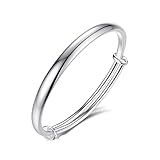 AMTBBK Damen Armreif Armband 925 Sterling Silber Offen Verstellbarer Armspange Allergen-Free Hochzeit Party Schmuck Für Damen Und M?D