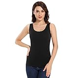 Joyshaper Damen Weste Tops für Frauen Tank Top Camisole Unterhemd Stretch Shirt Basic ärmellose Unterwäsche Cami, Schwarz/Beige Gr. 3-4Jahre, Schw