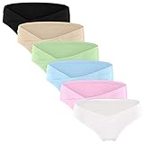 Halte Bauch Schwangerschafts Slips Unterwäsche Damen Weiche Unterhose Lingerie Umstandsmode Frauen Elegant Oversize V-Ausschnitt Anti Allergene Panty Dessous Umstandskleidung Underwear 6er Pack