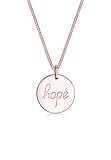 Elli Halskette Damen Schriftzug Anhänger Filigran aus 925 Sterling Silb