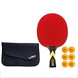 QIXIAOCYB Professioneller Freizeit-Spiel-Schläger, Übungsschläger, Tischtennisschläger – 1 Pro Premium Tischtennisschläger-Set, 6 Bälle, Zubehör-Set, tragbare Hülle, T