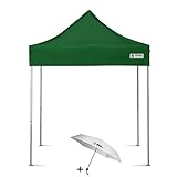 BRIMO Faltpavillon + Freier Regenschirm (2x2m, Grün)