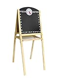 Leomark Kindertafel aus Holz - XXL - Schreibtafel mit Zubehör 104, Maltafel für Kinder mit Uhr, Kreidetafel Magnetisch Zweiseitige, Höhenverstellung, Höhe: 109