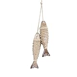 MY99 USHOMI Holz Fisch Anh?nger Naturholz Skandinavischen Vintage Handwerk Strand Stil H?ngende Dekor für Zuhause Wohnzimmer Wandkunst Kamel 20