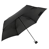 sharprepublic Mini Regenschirm, Taschenschirm Klappschirm, Leichter Kompakter Reiseschirm Falt Anti UV - Schw