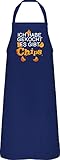 Shirtracer Kochschürze lustig - Ich habe gekocht - Chips - 60 x 87 cm (B x H) - Navy Blau - Ich habe gekocht es gibt Chips - PW102 - Schürze und Küchenschürze für Männer und D