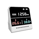 Xzbling CO2 Melder 400-5000PPM, Professionelle Luftqualität Monitor Gasmelder Messgerät Für Wohnwagen Haus Büro, Mit Klaren LCD-Display Und USB-Kabel, Genaue Prüfung