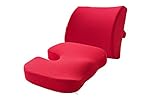 Hadristrasek Kissen Autositz Cushion_Cushion Memory-Schaum-Lendenkissen Gesetzt Büro Lendenkissen Auto Auto Büro-Saphir Stuhlkissen (Color : Red)