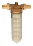 Sanitop-Wingenroth Hauswasserfilter AV-16 | Filtration von Trink- und Brauchwasser | Wasserfilter mit 2 Außengewinden in 1 Zoll | Nenndruck PN 16 bar | DVGW | Messing | Kunststoff | 112100