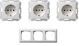 Gira Serie Standard 55 Steckdosen Komplett-Sets Reinweiß GLÄNZEND
