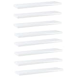 Tidyard Wandregale Bücherregal Bretter 8 STK. Schweberegale Wandboards Hängeregal für Wohnzimmer, Schlafzimmer Flur Hochglanz-Weiß 40x10x1,5