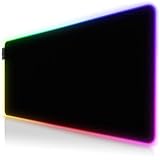 CSL - XXL RGB Gaming Mauspad - LED Schreibtischunterlage - 900x400 mm Übergröße - XXL Mousepad - LED Multi Color - 11 Beleuchtungs-Modi - 7 LED Farben Plus 4 Effektmodi - abwaschbar - schw