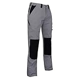 LMA Workwear 1454 PLUTON Zweifarbige Hose mit Knietaschen, Größe 44, Dunkelgrau/Schw