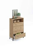 Highboard Camila Eiche Gold Nb. 4 Schubkästen 1 Fach Schlafzimmer Kommode Wäscheschrank Anrichte Eiche Wildeiche Dek