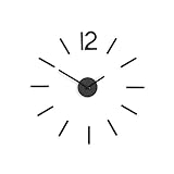 Umbra Blink, Moderne und Minimalistische DIY Quarz Wanduhr ohne Rahmen, Ziffern zum Aufkleben, Wanddekoration für Küche, Büro, Schlafzimmer und Wohnzimmer, Metall, Schw