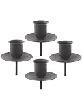 Pommerntraum ® | 4ER Set! Adventskranzstecker - Kerzenstecker für Kerzen, Haushaltskerzen + unsere Teelichtaufsätze oder Windlichtaufsätze (schwarz)