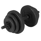 ECD Germany Kurzhantel Set 10kg, Hantel mit Kunststoffüberzug und Sandfüllung, Geriffelte Grifffläche und Sternverschluss, 2x 2,5kg, 2x 1,5kg, 2x 0,5kg Hantelscheiben, Stange 1kg, Hantel Set Gew