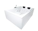 Doppel Whirlpool Badewanne Olymp Basic MADE IN GERMANY 180 x 130 cm Ausführung rechts mit 16 Massage Düsen + LED + dhW + MIT Armaturen Eckbadewanne rechts oder links Eckwanne günstig