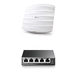 TP-Link EAP245 AC1750 WLAN Access Point und TP-Link TL-SG1005P 5-Port Gigabit PoE Switch mit 4 PoE+