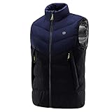 Nähte Heizweste 9 Zonen Beheizte, Gefüllte Baumwolljacke Winddichte Oberbekleidung mit USB-Ladekabel Winterwärme Softshell(Size:XXXXXL,Color:Style1)