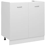 vidaXL Spülenunterschrank Küchenschrank Küchenzeile Küchenmöbel Unterschrank Küchenunterschrank Schrank Weiß 80x46x81,5cm Spanp