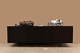 Flinks Lowboard “Henry Trio” Schwarzmetall gebürstet. Schraubenlos steckbares TV Board aus Holz, Made in Germany |175x40x62 (B/T/H in cm)