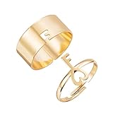 MSEKKO Paar Ring 2 Teile/Satz Trendy Schlange Versprechen Ring Für Paar Liebhaber Gold Silber Farbe Schmuck Passende Boho Alternative Verlobungsgeschenk