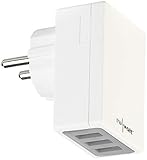 reVolt Ladestecker: Kompaktes 3-Port-USB-Wandnetzteil mit Smart-Power-Technologie, 17 Watt (USB Lader)