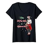 Damen Ich liebe es, Kaffee zu trinken in der Weihnachtszeit Adventszeit Frauen T-Shirt mit V