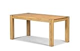 Naturholzmöbel Seidel Esstisch 160x80cm Rio Bonito Farbton Honig hell Pinie Massivholz geölt und gewachst Holz Tisch für Esszimmer Wohnzimmer Küche, Optional: passende Bänke und Ansteckp