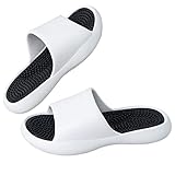 HAIUWO Akupressur-Massage-Hausschuhe Reflexzonentherapie-Schuhe，rutschfeste Spa-Duschsandale Für Damen Und Herren(Size:EUR40-41,Color:Weiß)