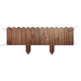 WXQIANG Palisade Spiked Log Rollen Border, Gras Rasen Rand Zaun, 2er-Set aus Holz, Klapp Patio Blumenbeet, 105x20cm, Brow