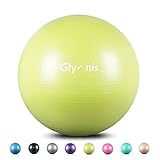 Glymnis Gymnastikball Sitzball 55cm 65cm 75cm Dicker Pilates Ball inkl. Luftpumpe Anti-Burst Yoga Ball Robuster 300kg Maximalbelastbarkeit für Core Fitness Hause Bü