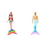 Barbie Dreamtopia Regenbogenlicht Meerjungfrau und Ken Meermann Pupp